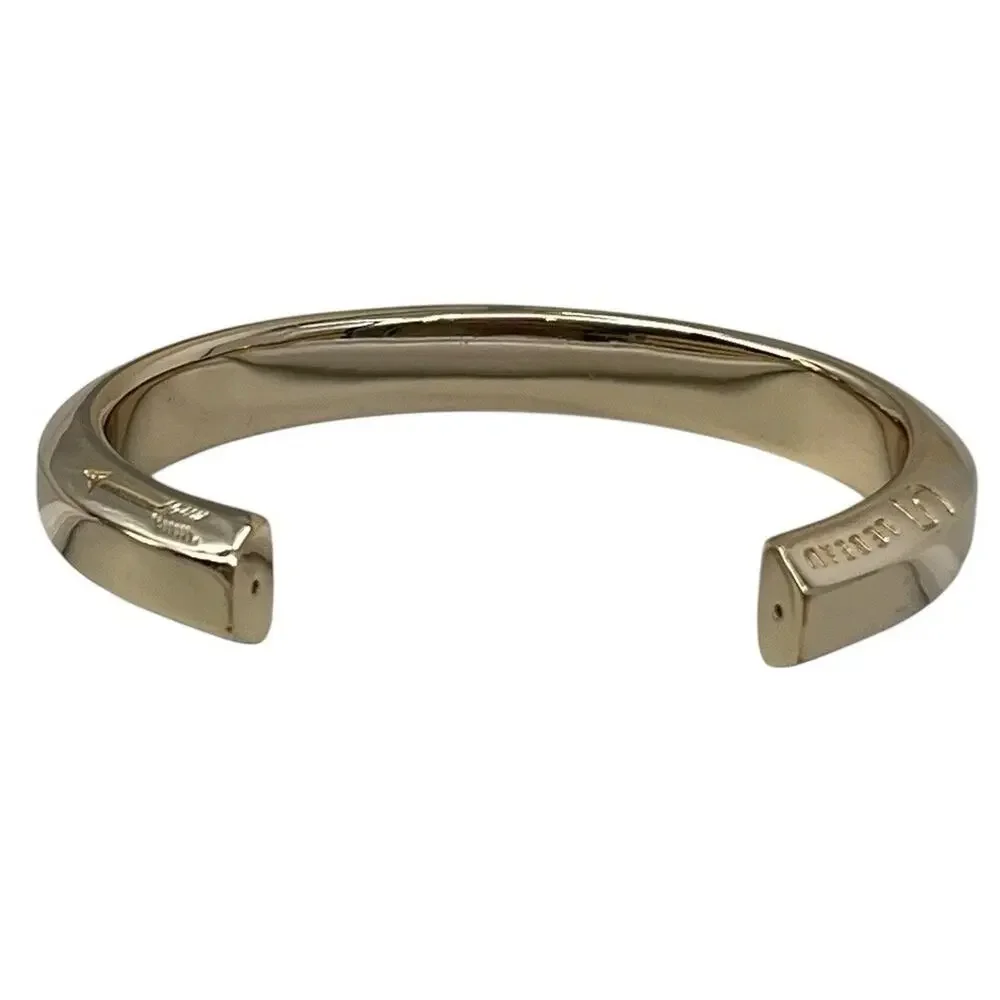 Giles & Brother Le Beau Hex Cuff Bracelet Shiny Gold Size 5